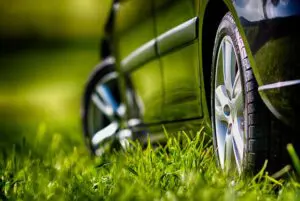Car with used spring tires