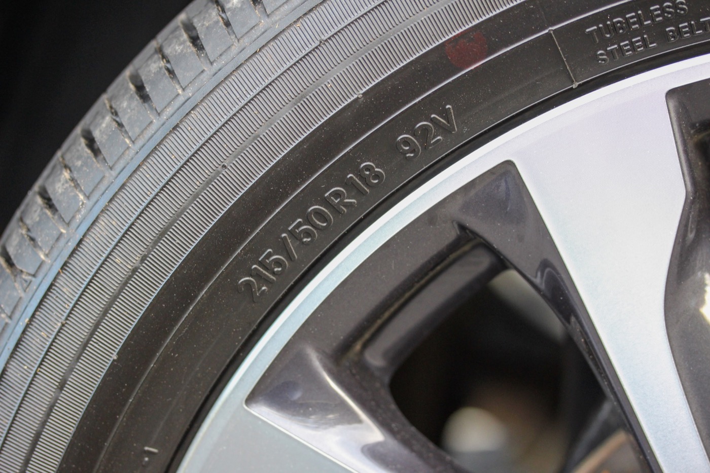 Tire info on sidewall